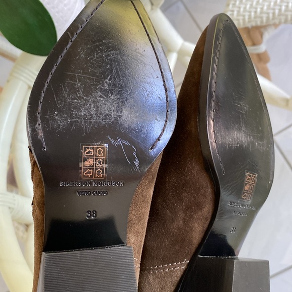 Sigerson Morrison Women’s Hannah Pointed Toe Western Suede Ankle Booties - Picture 7 of 8